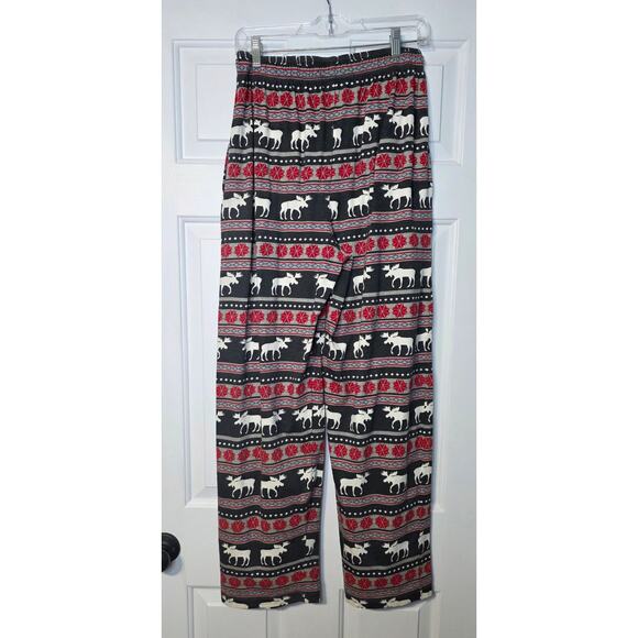 LAZY ONE‎ Mens Moose Pajama Bottoms Sz M Red Gray - Picture 3 of 7